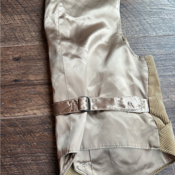 Vintage Western Beige and Satin Corduroy Vest - Picture 5 of 5